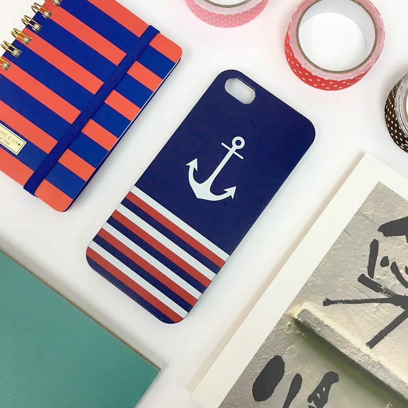 Sailor Blue Print Soft / Hard Case for iPhone X,  iPhone 8,  iPhone 8 Plus, iPhone 7 case, iPhone 7 Plus case, iPhone 6/6S, iPhone 6/6S Plus, Samsung Galaxy Note 7 case, Note 5 case, S7 Edge case, S7 case - เคส/ซองมือถือ - กระดาษ สีน้ำเงิน