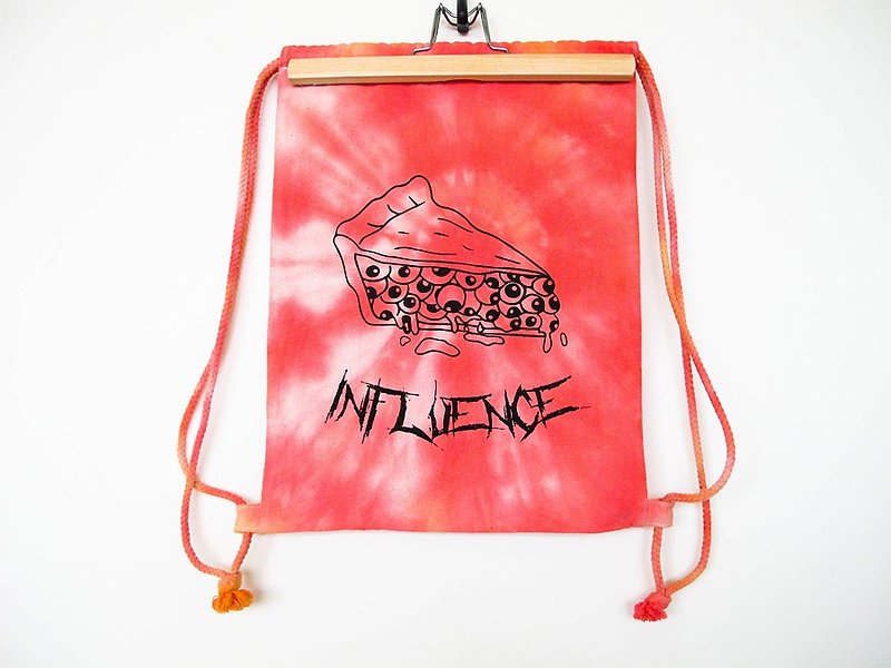 Wild Berry Eyeball Pie-Hand Dye + Silk Printing // Beaded Back - Messenger Bags & Sling Bags - Other Materials Multicolor