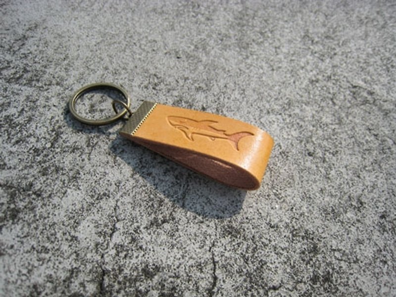 Gift / handmade leather charm _ big key ring / custom brand B00_1 - Keychains - Genuine Leather Purple