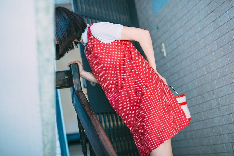 …小姐 - One Piece Dresses - Cotton & Hemp Red
