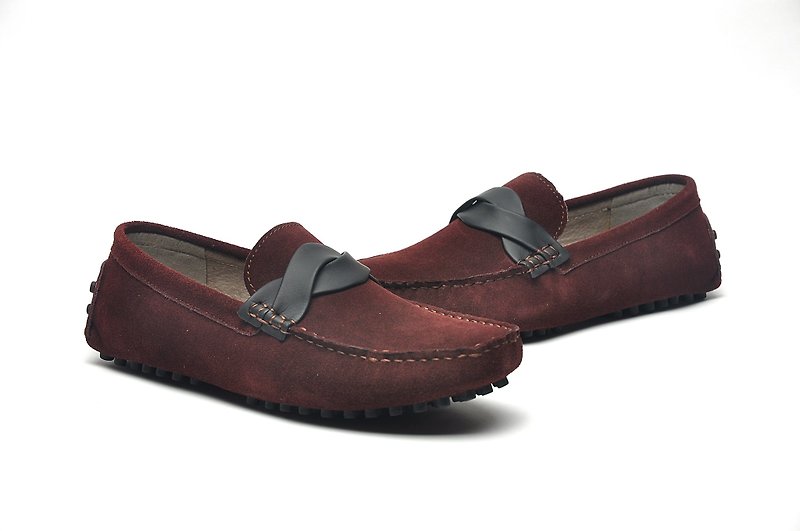 テンプル シャオリアンのイタリアン スタイルのヤッピー スエード ビーニー シュー コーヒー - オックスフォード靴 メンズ - 革 ブラウン