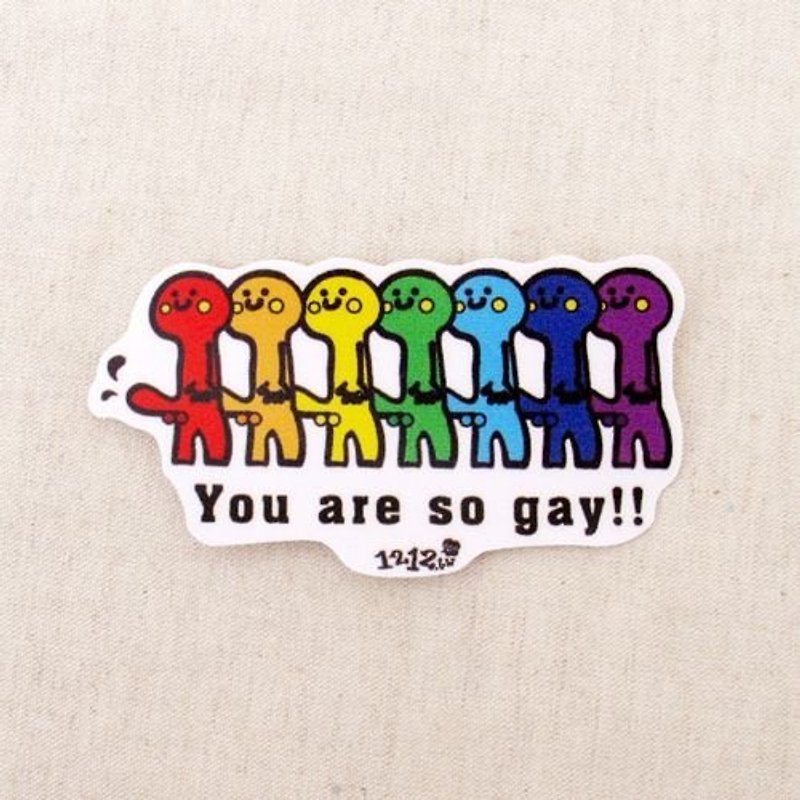 Funny stickers everywhere waterproof stickers -YOU R SO GAY - Stickers - Waterproof Material Multicolor