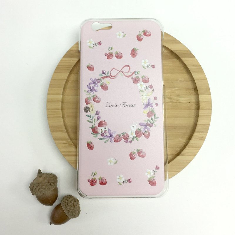 Zoe's forest 粉紅草莓花環手機殼 iphone 6/6 plus - 手機殼/手機套 - 塑膠 粉紅色