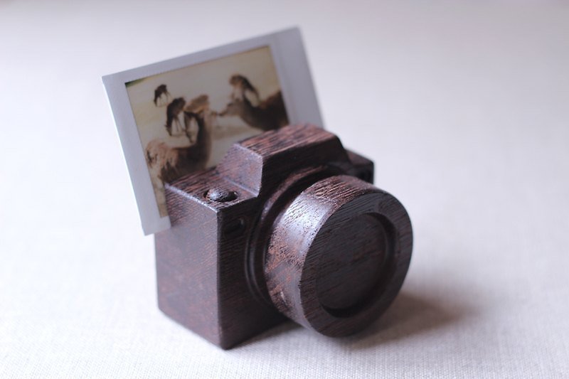 手工木製微型相機▣ 名片照片夾 - Photo Albums & Books - Wood Brown