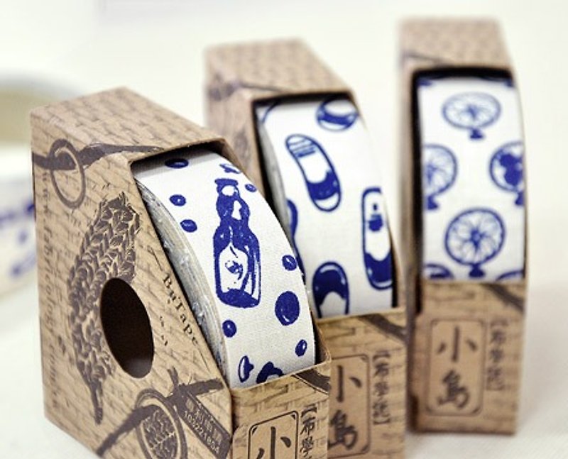 Clearance product-blue and white porcelain series cloth tape-White (1 pack) OPP packaging - มาสกิ้งเทป - ผ้าฝ้าย/ผ้าลินิน ขาว