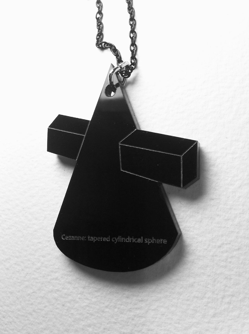 Lectra Duck▲Geometric Cone Cylinder▲Necklace/Key Ring - สร้อยคอ - อะคริลิค สีดำ