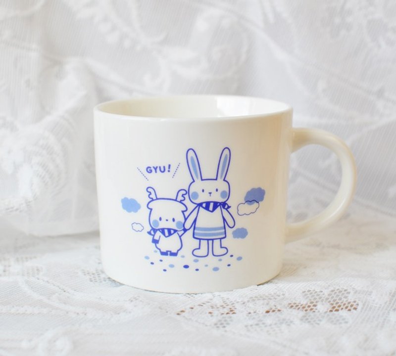 【跨國合作】限量日本聯名紀念款『手牽手廣口馬克杯』★萬用禮物首選（品牌推廣優惠中） - 咖啡杯/馬克杯 - 其他材質 藍色