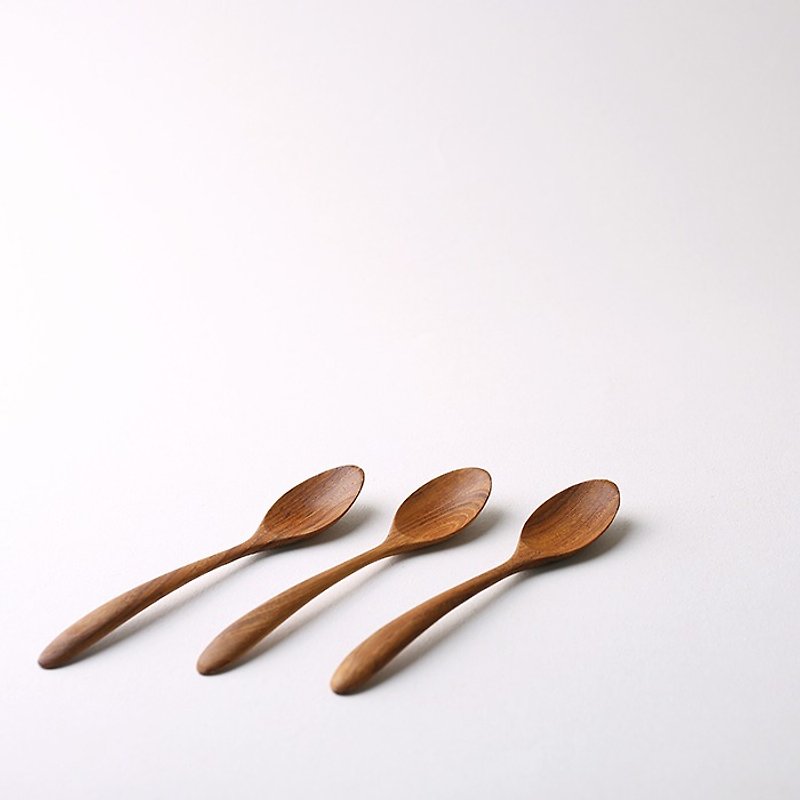 [Mi] New • Teak Hand spoon dessert spoon / teaspoon tea spoon / wood spoon long section - ช้อนส้อม - ไม้ 