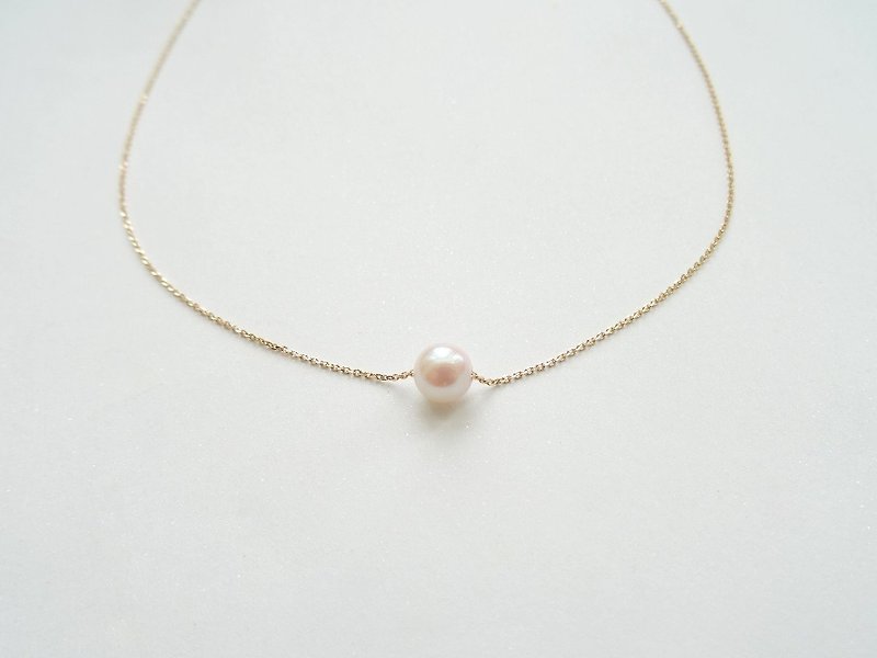 輕珠寶 - AKOYA 海水珍珠 6mm 日本18K金可拆式可調整裸感項鍊 - 項鍊 - 寶石 白色