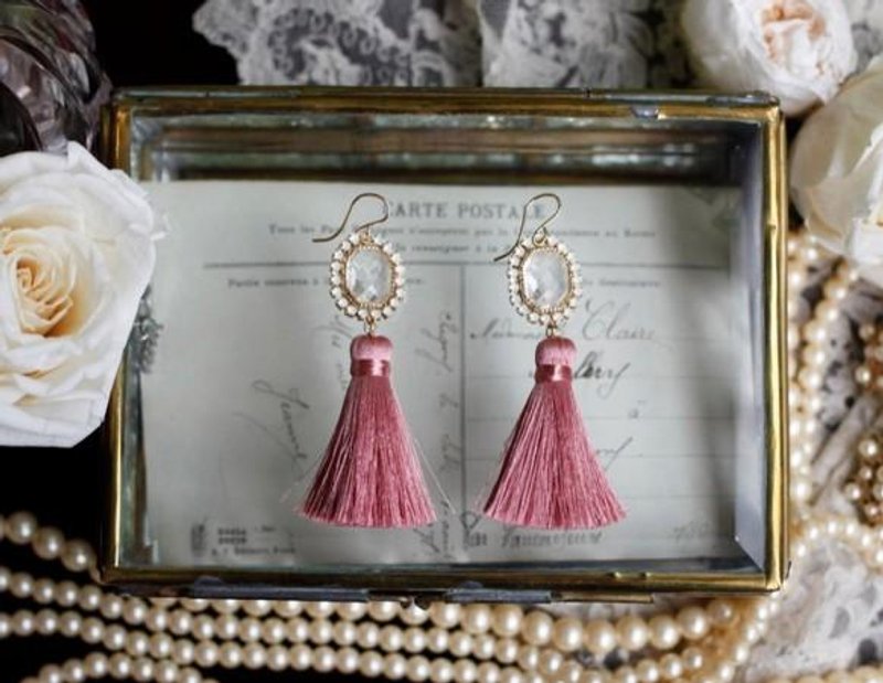 Piercing and earrings principessa [Pink] - ต่างหู - โลหะ สึชมพู