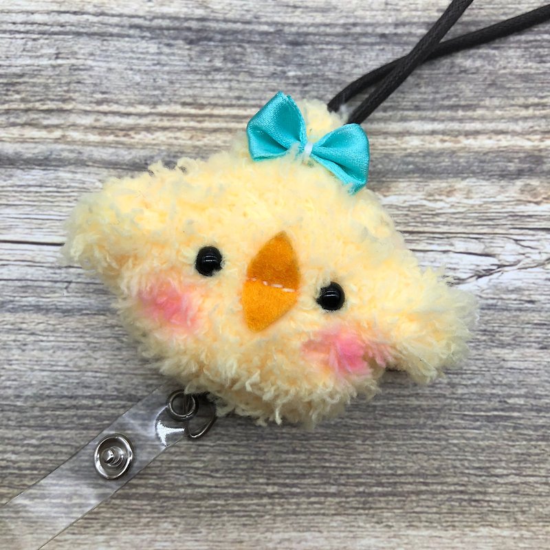 Feifei Chick-Retractable Identification Card Ticket Holder Card Set Wool Weaving Small Object Document Set Work Permit - ID & Badge Holders - Polyester Yellow