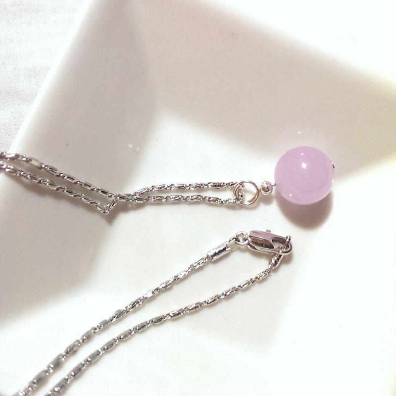[LeRoseArts] Minimalier hand-made pendant necklace - Necklaces - Gemstone Purple