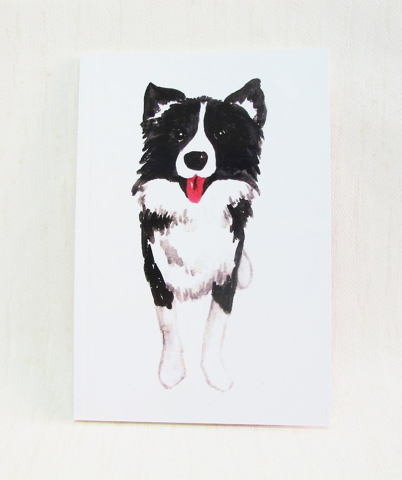 Border Collie Notebook-A5 Hand painted Dog Sketchbook Journal Diary Sketchpad/Handmade/Personalized/Special/Unique/ Dog Animal Pet Lover - Notebooks & Journals - Paper White