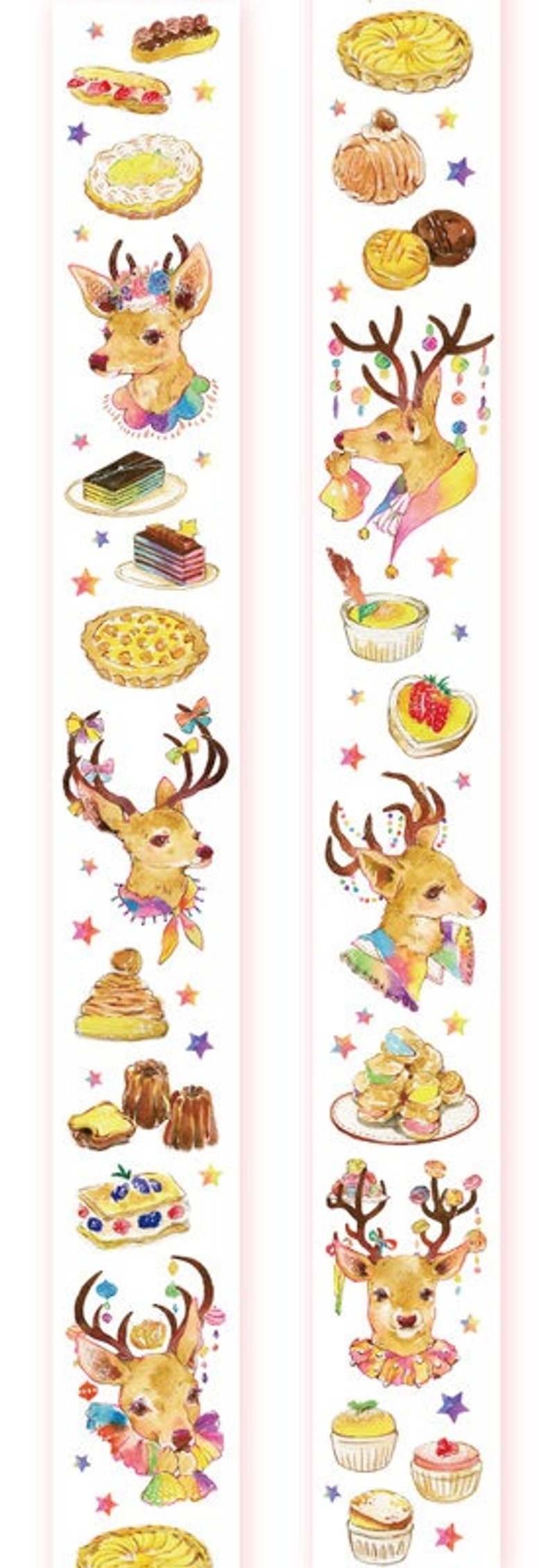 Deer Dessert / desserts deer paper tape (June new) - Washi Tape - Paper Multicolor
