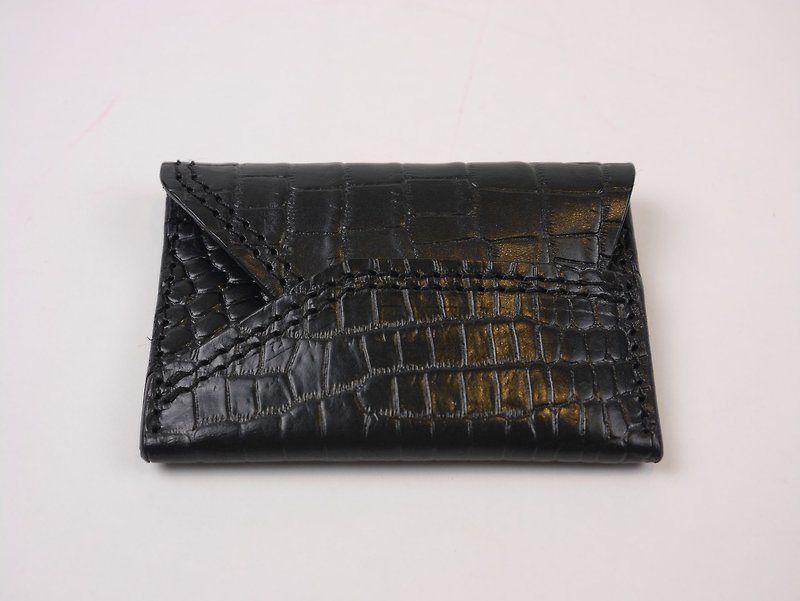 [YuYu] supermodel Zhang Jia Yu own brand -Card Case crocodile embossed section - Card Holders & Cases - Genuine Leather Black