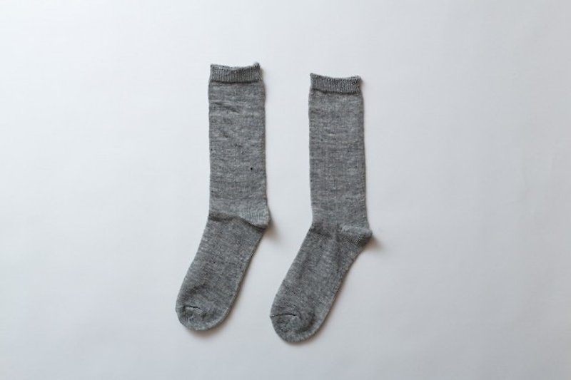 Pint! Linen knit socks Women (gray) - ถุงเท้า - วัสดุอื่นๆ สีเทา