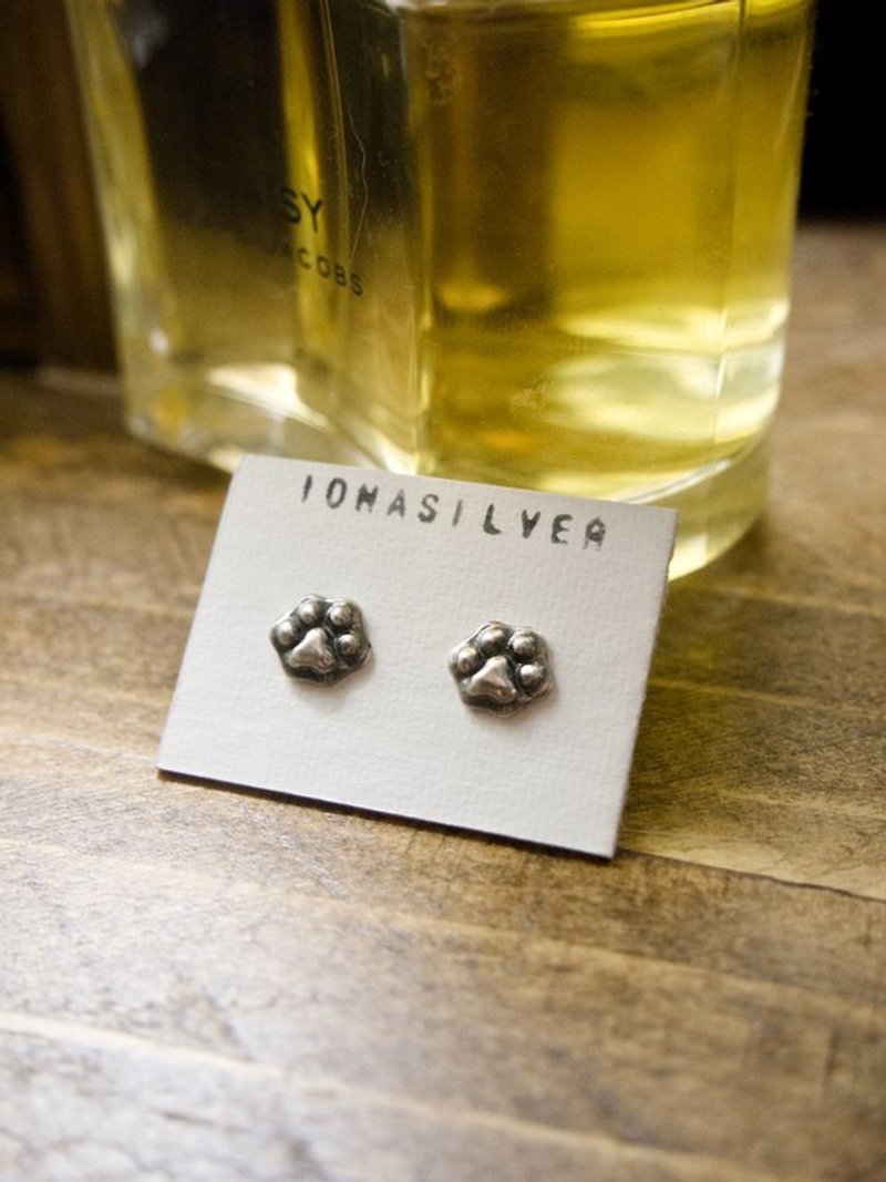 Handmade Silver Cute Cat Paw Earrings Studs Gift For Cat Lover Her Friend Cat Pet Loss Date Wife Mom Christmas Birthday by IONA SILVER