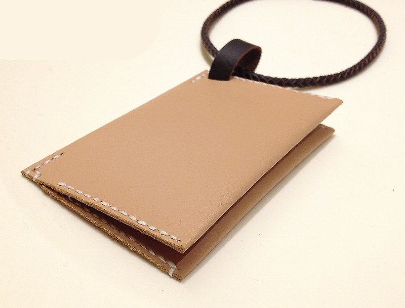 All hand-made apricot Zemoneni carry clip card holder - ID & Badge Holders - Genuine Leather Gold
