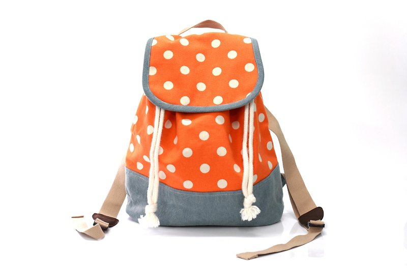 Nippon No. 8 canvas Limited paragraph - (! Promotional 75% discount) after sweet orange beam port backpack shoulder bag backpack - Drawstring Bags - Other Materials Orange