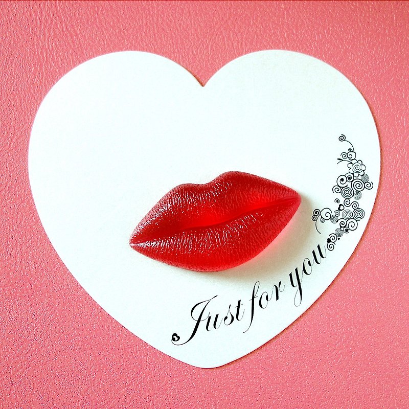 單唇造形卡 Lips card - 心意卡/卡片 - 紙 紅色