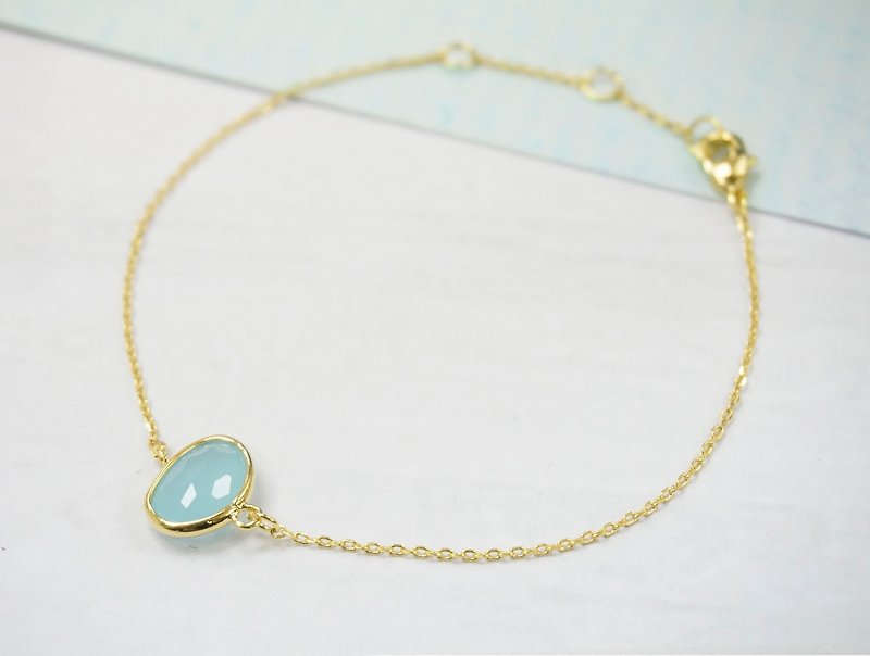 Edith & Jaz • Birthstone Collection - Aquamarine Quartz Bracelet (March) - Bracelets - Gemstone Blue