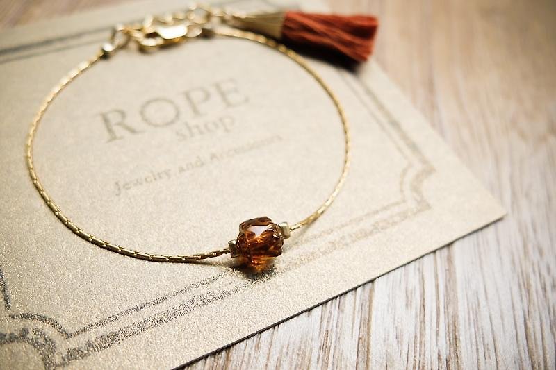 ROPEshop the [small] Oriental Series bracelet. Honey Brown - สร้อยข้อมือ - โลหะ สีทอง