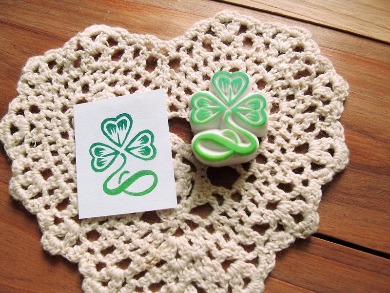 Apu handmade chapter Art Nouveau decorative wind clover stamp hand account stamp - Stamps & Stamp Pads - Rubber 
