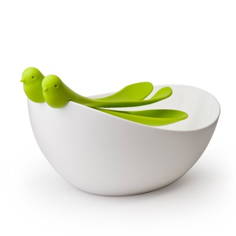 QUALY Bird Salad Bowl - ถ้วยชาม - พลาสติก สีเขียว