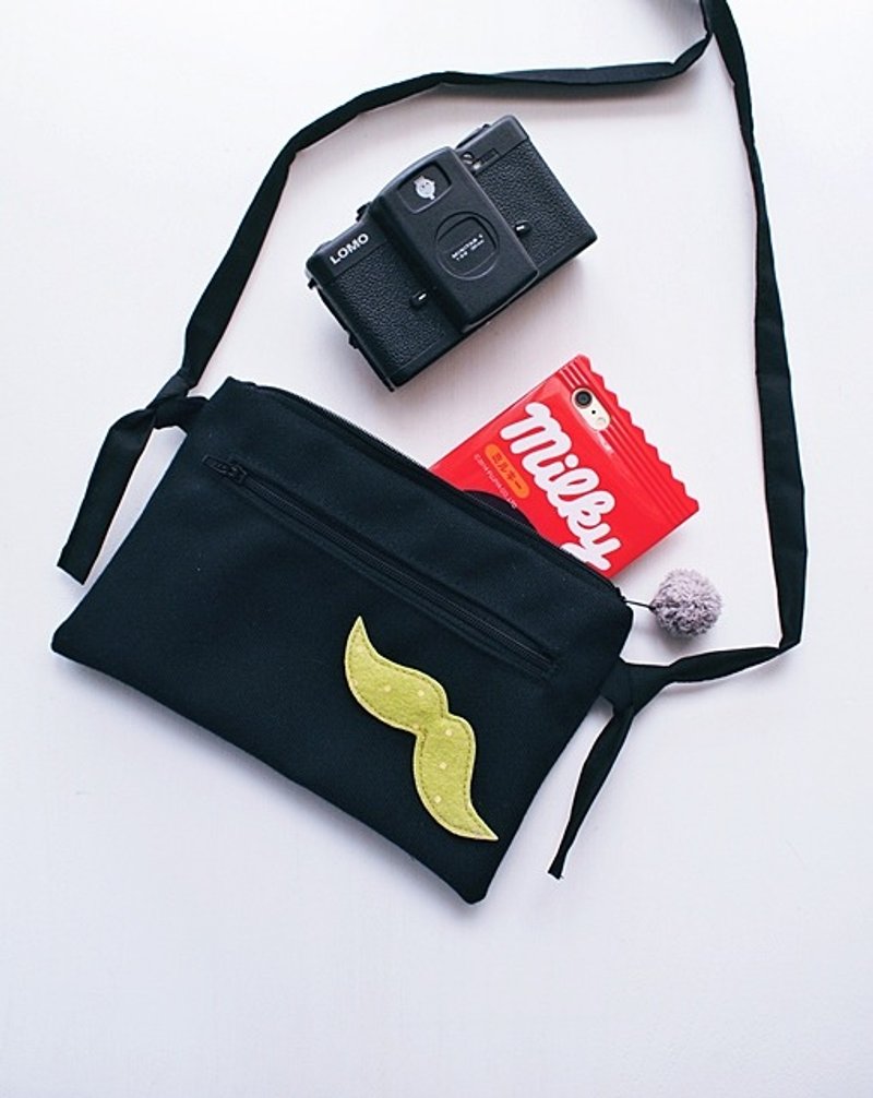 hairmo. Simple no artificial dorsal Storage / phone / Passport Bag - Black - กระเป๋าเครื่องสำอาง - วัสดุอื่นๆ สีดำ