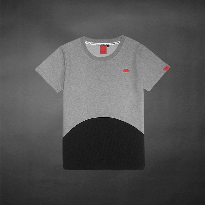 On the gray under the black semicircle mosaic Tee - only XXS, M number - Women's T-Shirts - Other Materials Gray