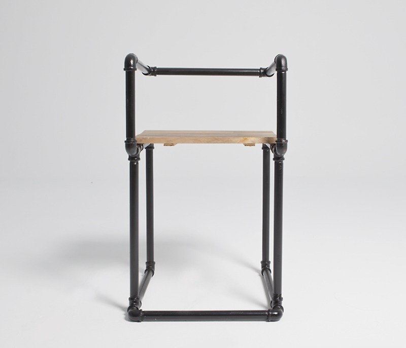 loft industrial style black iron metal water pipe shape dining chair - เฟอร์นิเจอร์อื่น ๆ - โลหะ สีดำ