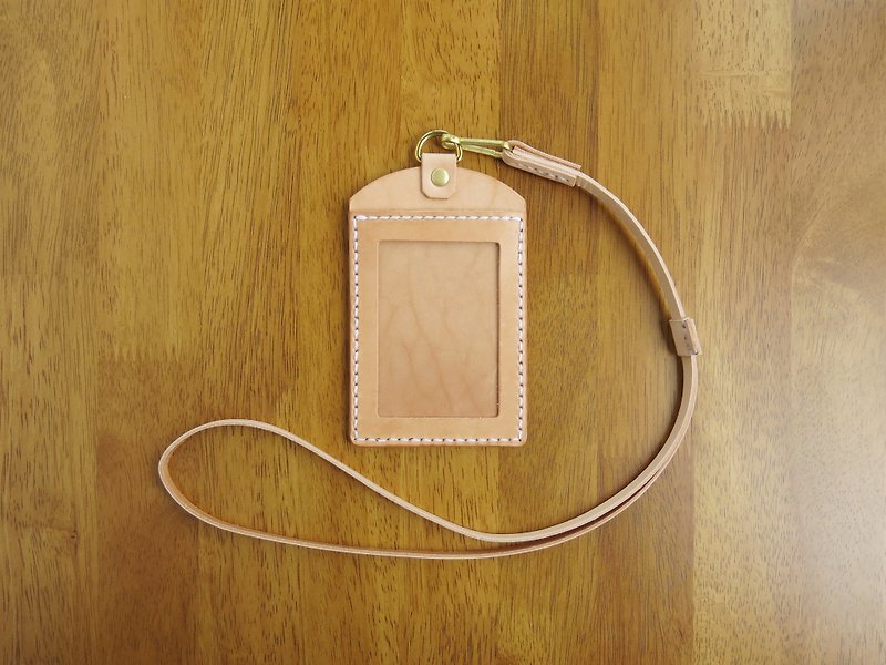 Straight identification card sleeve【Jane One Piece】 - ID & Badge Holders - Genuine Leather Gold