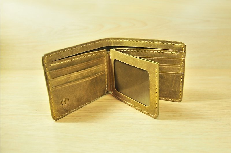 客製化 MICO手縫真皮錢包/短夾/皮夾/財布(經典2摺式+插入式活頁) - 長短皮夾/錢包 - 真皮 多色