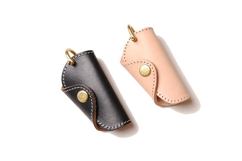Leather Key Bag - Tri-Fold Key Case / Embossable / Hot Stamping
