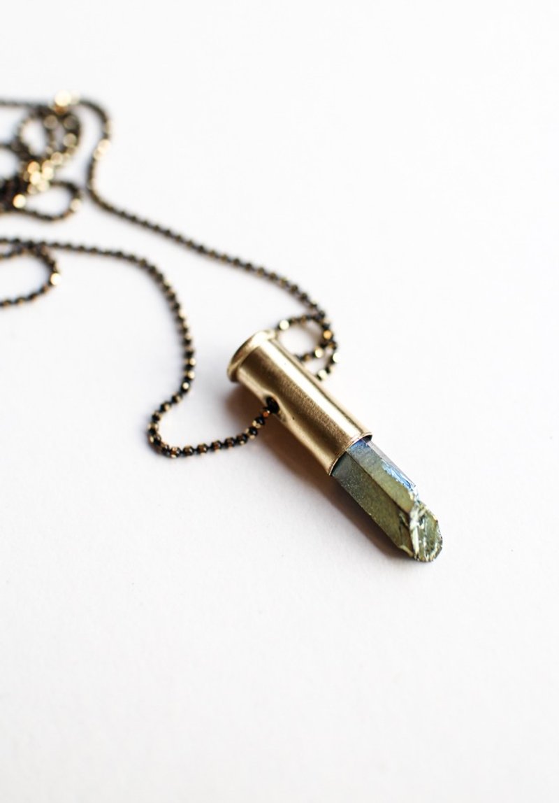 FOR HIM - 彩虹鈦晶.22 LR子彈項鍊 | 天然石.礦石.原礦.限量手工.生日禮物.情人節禮物 - 項鍊 - 其他金屬 藍色