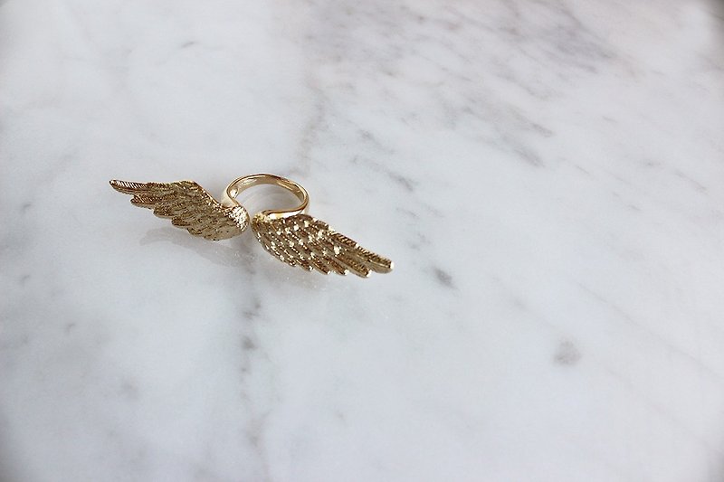 Angel Wing Ring Gold - General Rings - Copper & Brass Gold