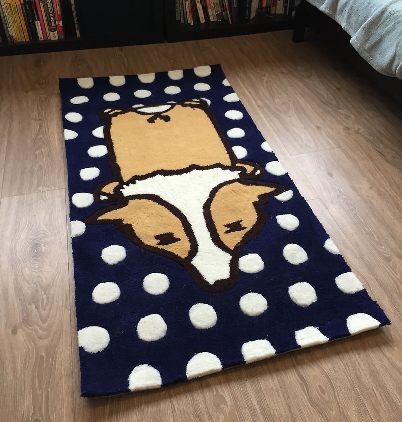 Customized dog pattern thick handmade carpets - ผ้าห่ม - วัสดุอื่นๆ หลากหลายสี