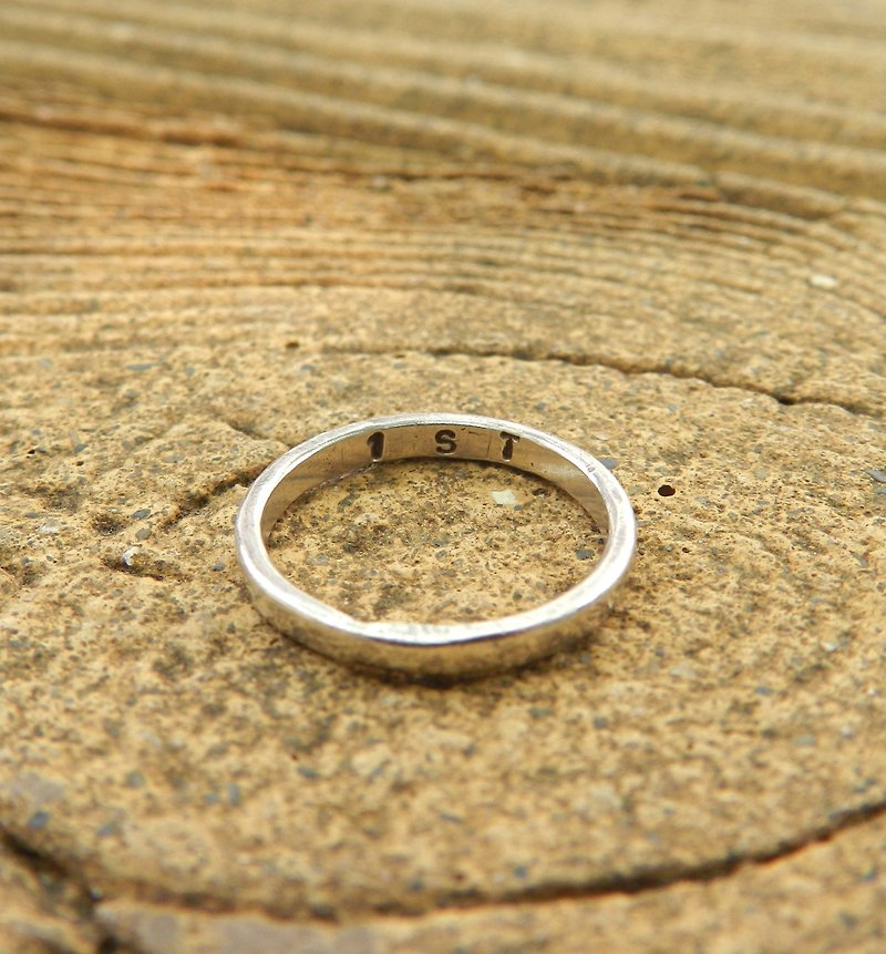 [Customized] Christmas gift to his gift handmade sterling silver ring FOR HIM - แหวนทั่วไป - กระดาษ ขาว