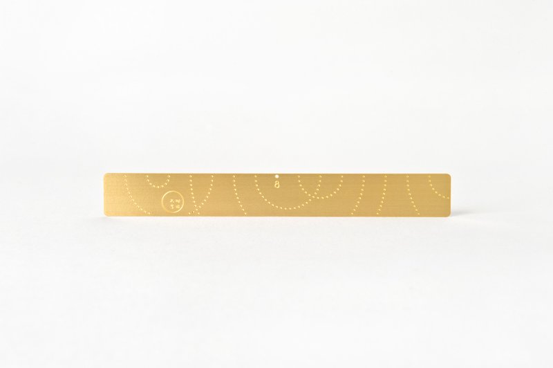 Good auspicious day HAO life_Jinji Chunsheng Copper Ruler - Bookmarks - Copper & Brass Gold