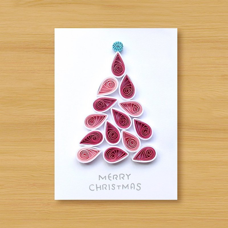 手作りロール紙カード_クリスマスツリーC ...クリスマスカード、クリスマス - カード・はがき - 紙 レッド