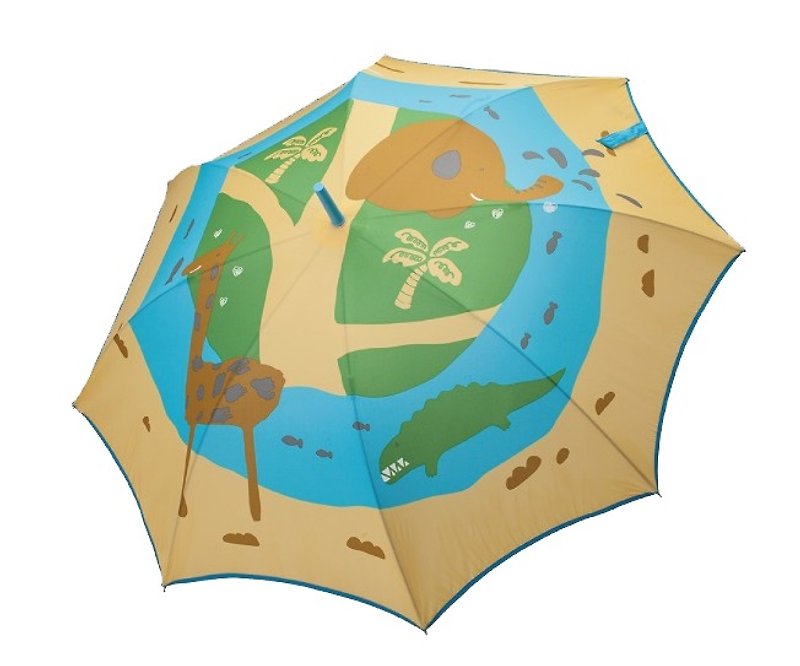 /Puputraga/動物星球 / 插畫設計 / 好開收抗uv直骨自動雨傘/ - 雨傘/雨衣 - 防水材質 綠色