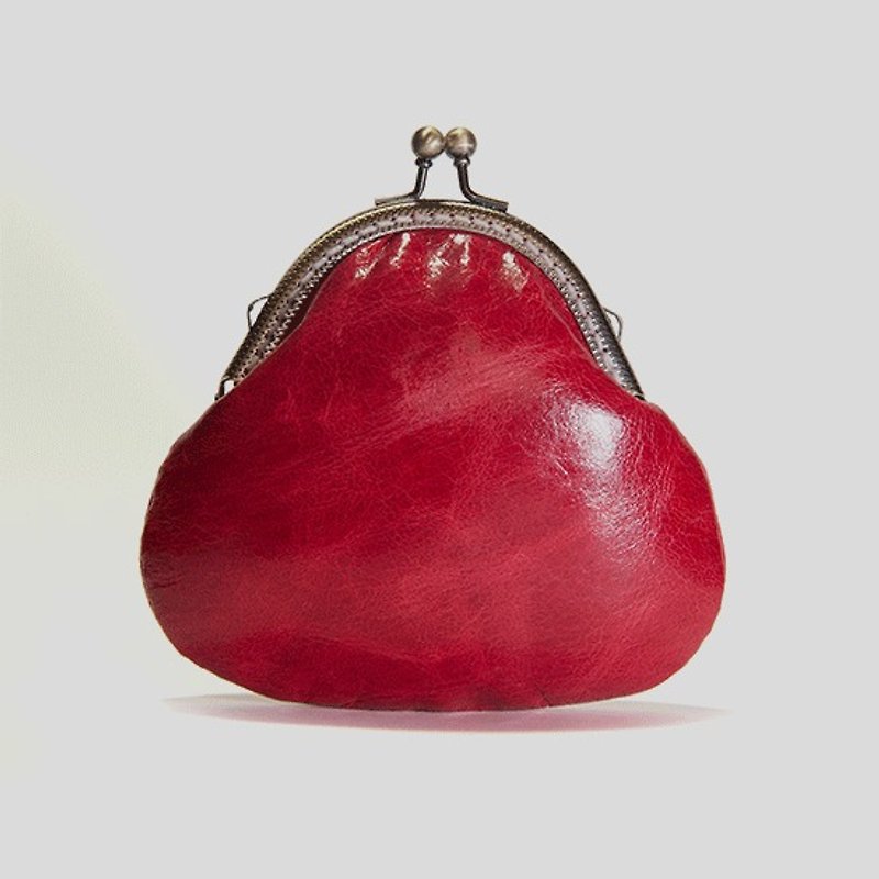 19.05 design X Charlie {Wax apple} most delicate purse - กระเป๋าใส่เหรียญ - หนังแท้ สีแดง