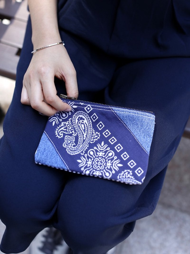 Denim Patchwork Pouch - Toiletry Bags & Pouches - Other Materials 