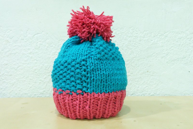 Pure hand knitted woolen warm color woolen hat - หมวก - วัสดุอื่นๆ หลากหลายสี