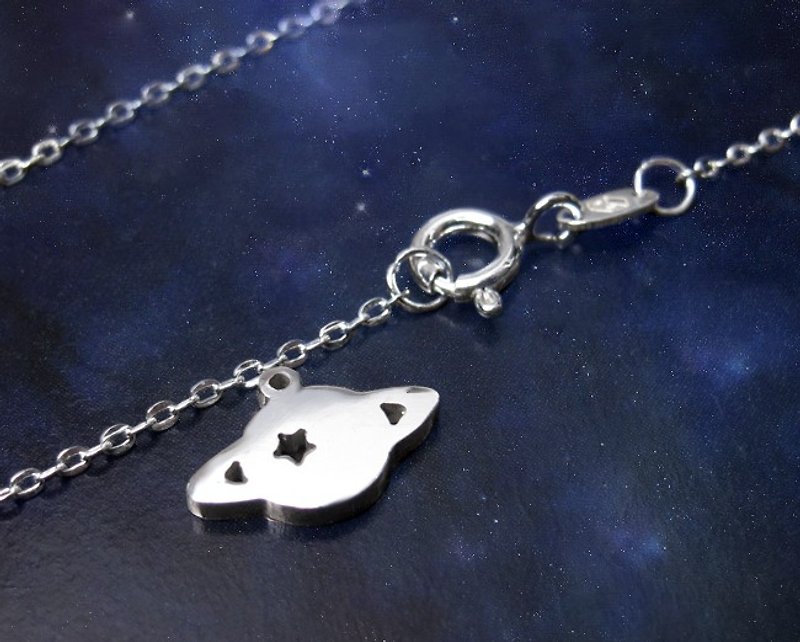 Cosmic Planet - 925 sterling silver handmade necklace - สร้อยคอ - เงินแท้ ขาว