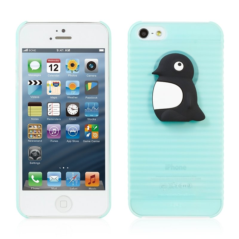 iPhone 5 / 5S Jelly Juice Case - Blue / Penguin Maru - Phone Cases - Silicone Blue