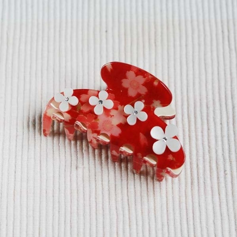 Cai Wujing, 8cm shark clip, catch clip-crimson - Hair Accessories - Acrylic Red