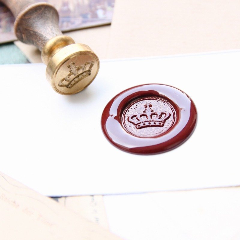 Sealing Wax Stamp Set w/a wax- Crown - Stamps & Stamp Pads - Other Metals Red