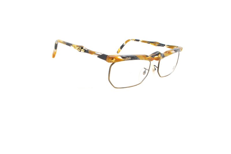 可加購平光/度數鏡片 MCM München 17 80年代德國製古董眼鏡 - 眼鏡/眼鏡框 - 其他金屬 黃色