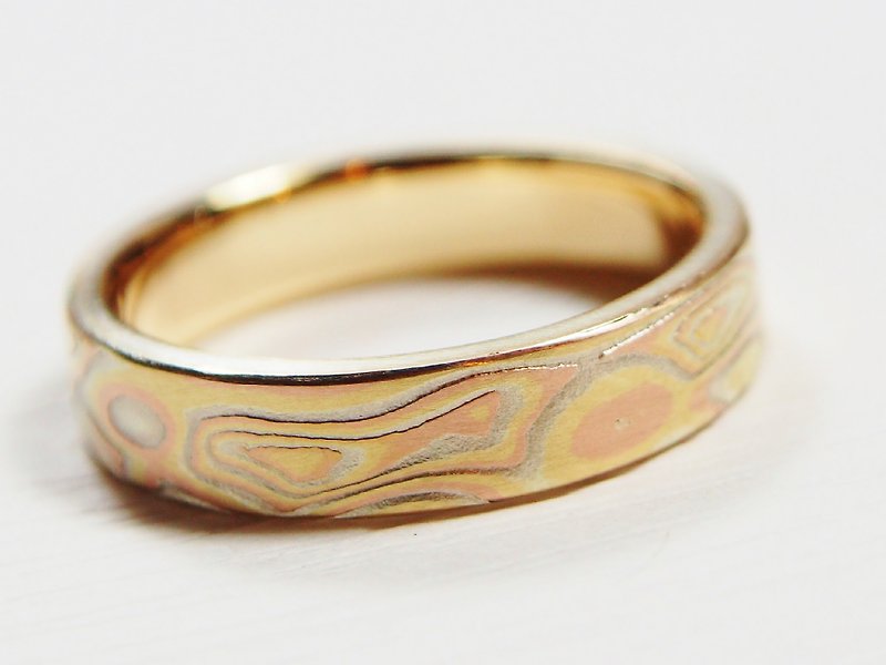 木目金結婚指輪、木目ゴールド（Kゴールド）、オーダー木目金結婚指輪（単品） - ペアリング - 貴金属 多色